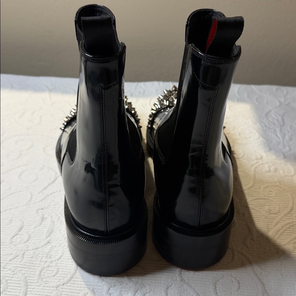 Christian Louboutin Melon Spike Chelsea Black Studded Boots - Picture 12 of 17